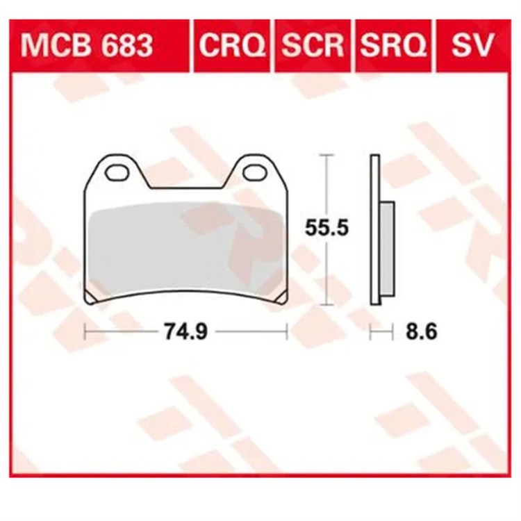 Pastiglie freno MCB683 TRW Ceramiche