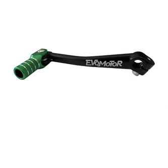 pedalina cambio pitbike cnc nera verde evomotor