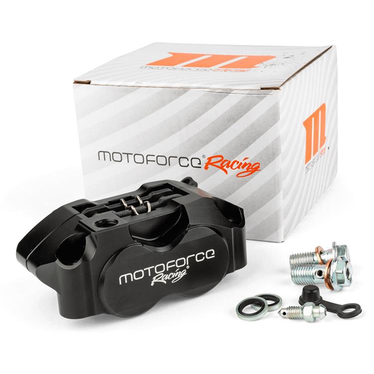 Pinza freno radiale 4 pistoncini Motoforce Nera