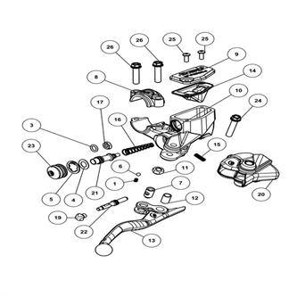 kit regolazione leva pompa freno anteriore originale ohvale gp0 evo 22 25 formula
