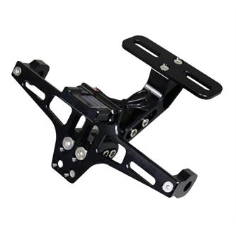 porta targa e frecce in alluminio nero snodabile