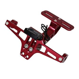 porta targa e frecce in alluminio rosso snodabile