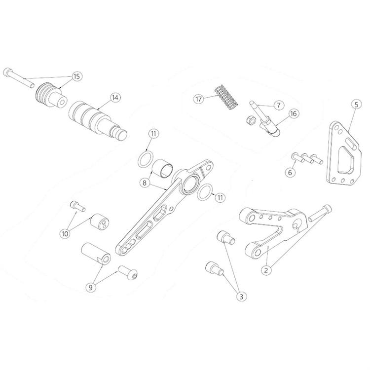 Registro battuta leva freno posteriore originale Ohvale GP2 (2025) Nero