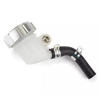 serbatoio vaschetta liquido freni cnc argento con tubo