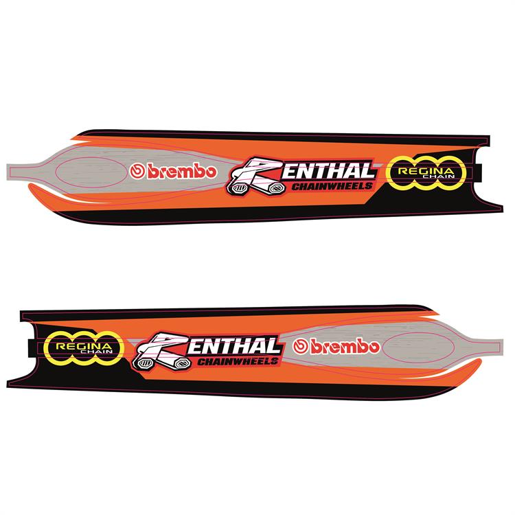 Set adesivi forcellone KTM 85 SX (04-14) Renthal Arancio Nero