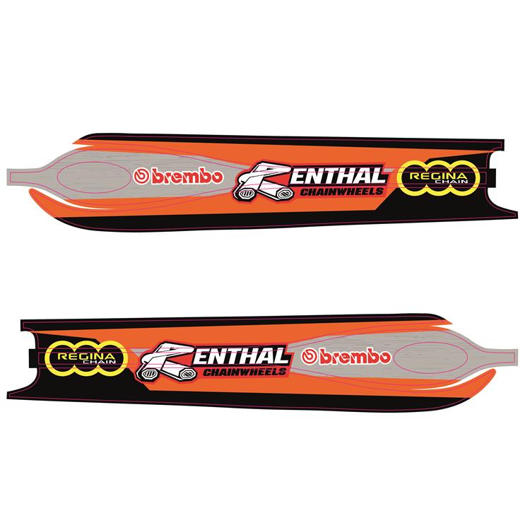 Set adesivi forcellone KTM 85 SX (04-14) Renthal Arancio/Nero