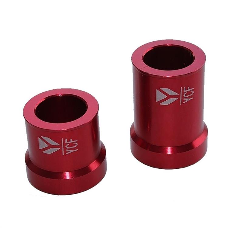 Set distanziali ruota cnc Rosso foro 15 lunghezze 33 e 23 mm
