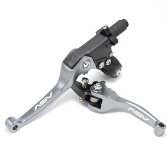 set leve freno e frizione pit bike  asv argento