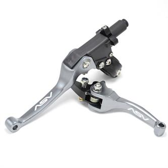 set leve freno e frizione pit bike  asv argento
