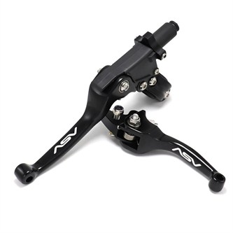 set leve freno e frizione pitbike asv nere