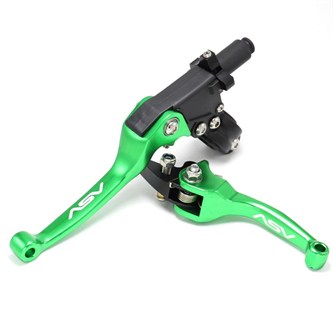set leve freno e frizione pitbike asv verde