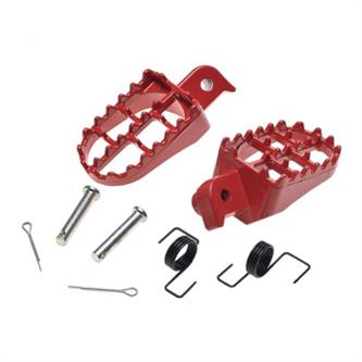 set pedane pit bike tipo a alluminio rosse