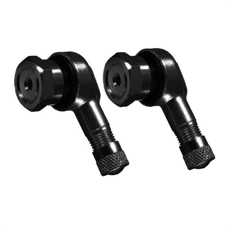 Set valvole 90° alluminio M10 Nero Race