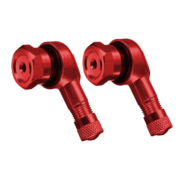 Set valvole 90° alluminio M10 Rosso Race