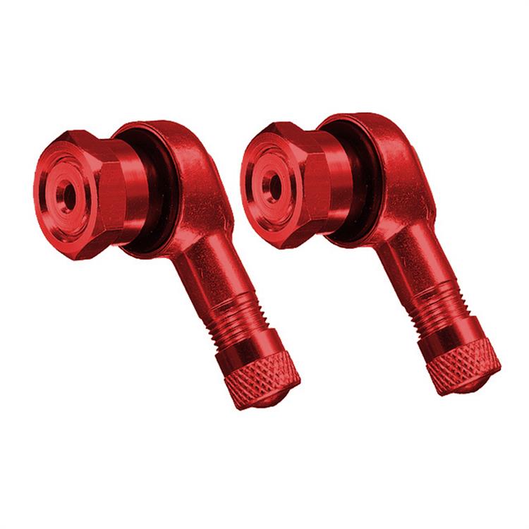 Set valvole 90° alluminio M10 Rosso Race