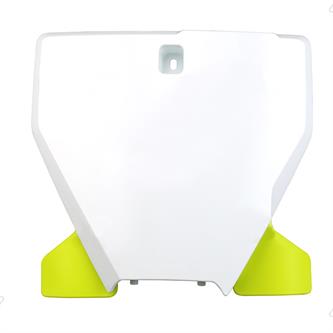 tabella portanumero anteriore husqvarna 125 tc 20 22 bianca e gialla fluo