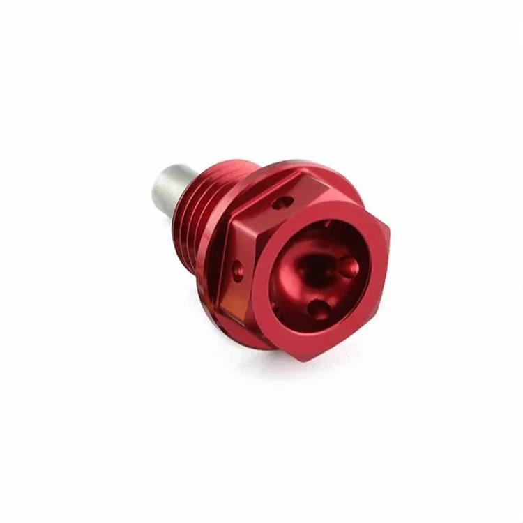 Tappo scarico olio Yamaha VMX 12 1200 Vmax (85-06) ergal Rosso Pro Bolt
