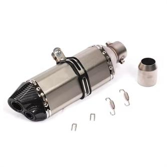 terminale race dual imbocco 38 mm lunghezza 37 cm titanium