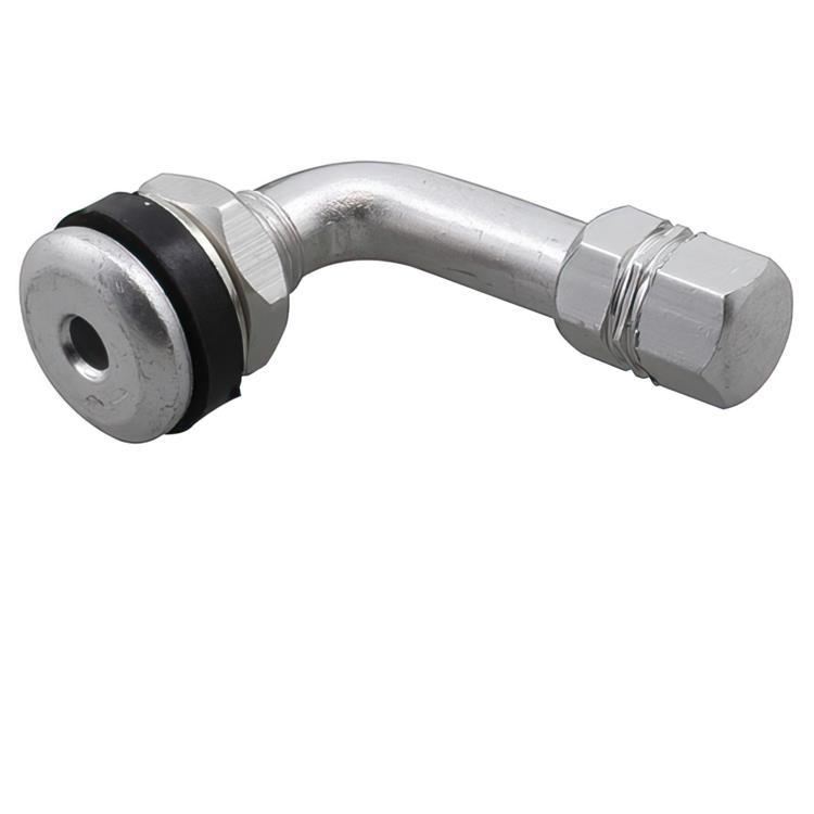 Valvola 90° alluminio anodizzata Argento