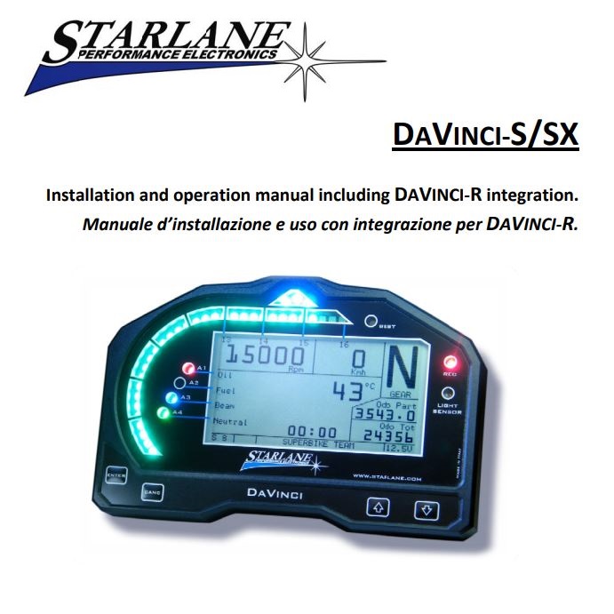 manuale starline davinci-s-sx